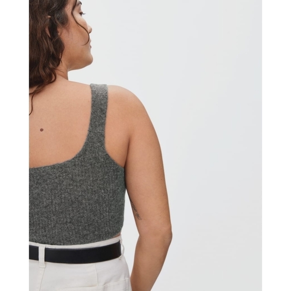Everlane Tank Top Women Gray Cozy Stretch Cami Sweater Crop Wool Yak - Picture 10 of 10